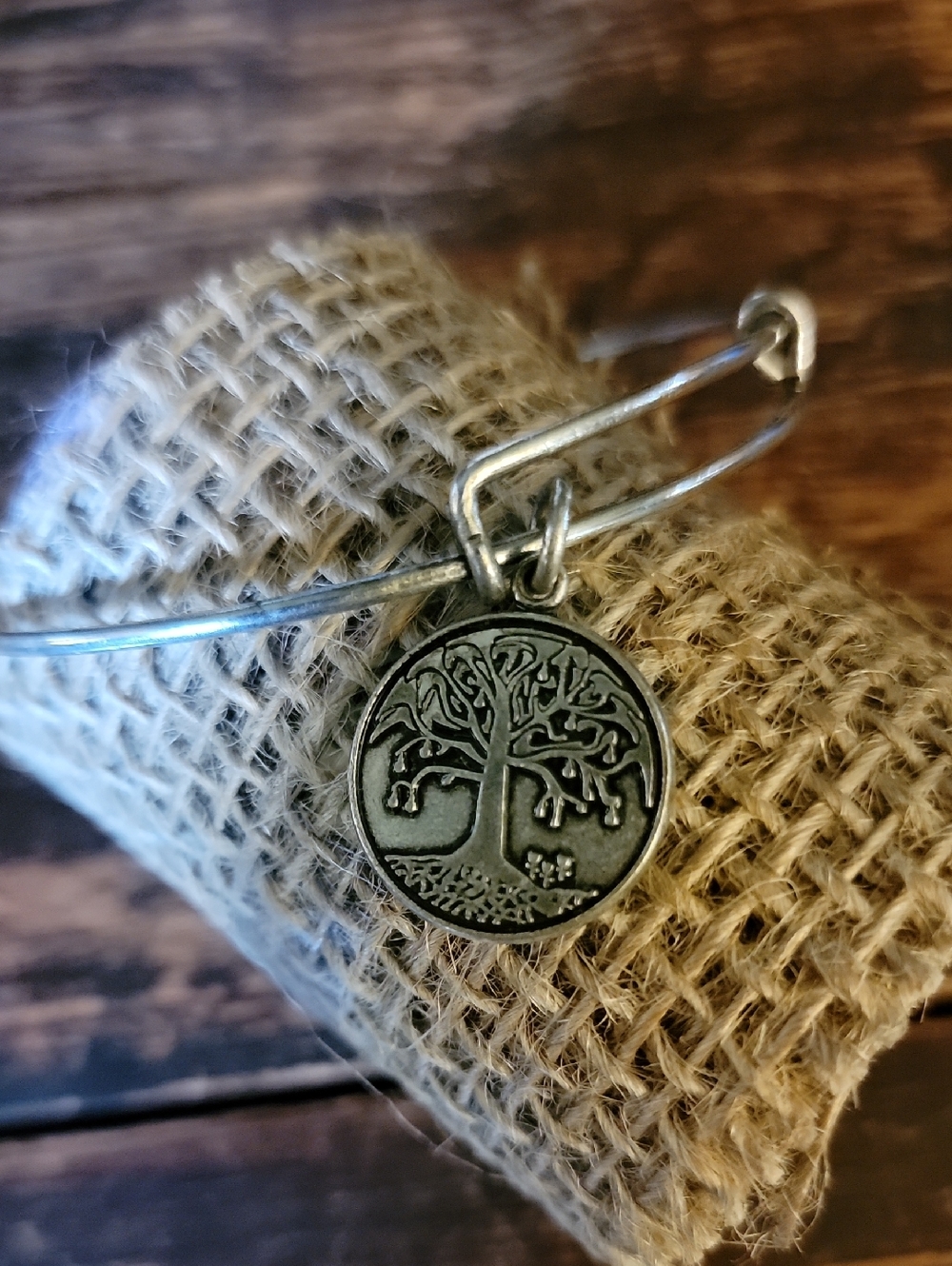 Alex And Ani Silver Tree of Life Charm Bangle Bracelet